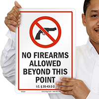 Indiana Firearms And Weapons Law Sign