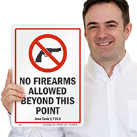 Iowa Firearms And Weapons Law Sign