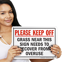 Please Keep Off Grass Safety Sign