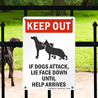 Keep Out Dogs Attack Sign