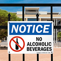 Notice No Alcoholic Beverages Sign