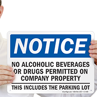 Notice No Alcoholic Beverages Permitted Sign