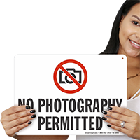 No Photography Permitted, Prohibition Sign