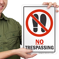 No Trespassing Sign With No Shoes Graphic