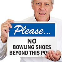 Please No Bowling Shoes Sign