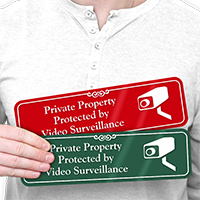 Private Property Protected By Video Surveillance ShowCase Sign