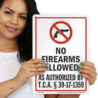 Tennessee Gun Control Law Sign