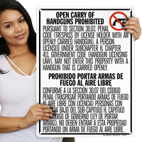 No Open Carry Sign