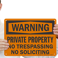 Warning Property No Soliciting Sign