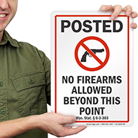 Wyoming Gun Control Law Sign