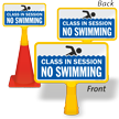 Class In Session No Swimming ConeBoss Pool Sign