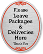 Please Leave Packages Deliveries Here DiamondPlate Sign