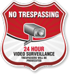 24 Hour Video Surveillance Shield Sign