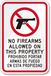 No Firearms Allowed Bilingual Sign
