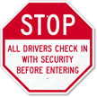 Stop Drivers Check In With Security Sign