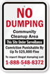 No Dumping Community Clean Up Area Sign