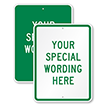 Custom Green Vertical Template Parking Sign