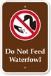 Do Not Feed Waterfowl Campground Sign