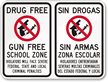 Bilingual Drug Gun Free School Sign