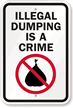 Illegal Dumping Is a Crime (with Graphic) Sign