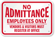 No Admittance Employees Only Sign