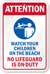 Children Beach Safety Sign