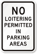 No Loitering Permitted in Parking Areas Sign