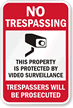 Plastic No Trespassing Sign
