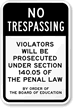 No Trespassing, Violators Prosecuted Sign