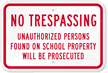 No Trespassing - Unauthorized Persons Prosecuted Sign