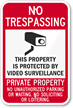 No Trespassing - Video Surveillance Sign