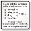Alcohol Tobacco Drug Weapon Sign