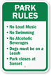 Park Rules Sign