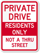 Private Driveway Residents Sign