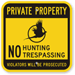 Private Property No Hunting No Trespassing Sign
