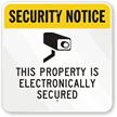 Property Is Electronically Secured Sign (with Graphic)