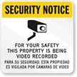 Bilingual Video Security Sign (with Graphic)