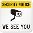 Security Notice Sign with Video Camera Graphic