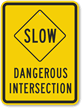 Slow Dangerous Intersection Sign