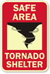 Safe Area Tornado Shelter Glow Sign