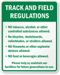 Track And Field Regulations Sign