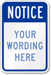 Notice Custom Visitor (blue reverse) Sign