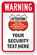 Warning   Area Under Video Surveillance Custom Sign
