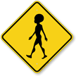 Alien Crossing Symbol Sign