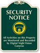 All Activities On Property Monitored Signature Sign