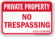 Arkansas Private Property Sign
