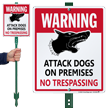 Attack Dogs On Premises No Trespassing Sign Kit