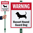 Warning Basset Hound Guard Dog LawnBoss™ Signs