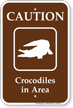 Caution Crocodiles In Area Campground Sign