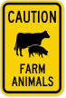 Farm Animals Cow & Pig Symbol Caution Sign